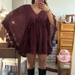 Elegant Burgundy Women's Romper